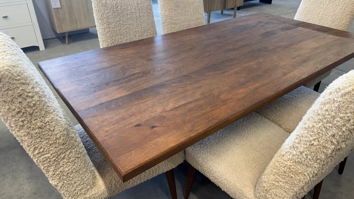Handcrafted Wood Dining Table 200cm Ex Display - Image 3