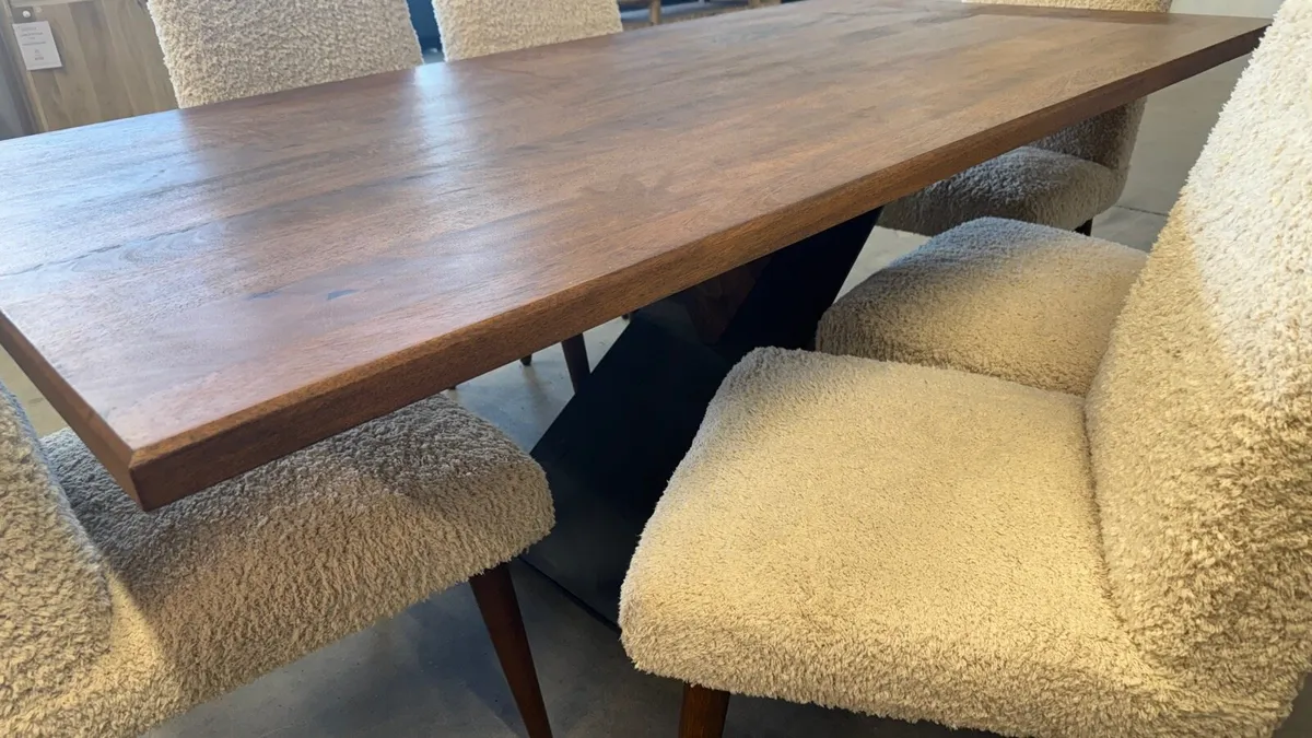 Handcrafted Wood Dining Table 200cm Ex Display - Image 4