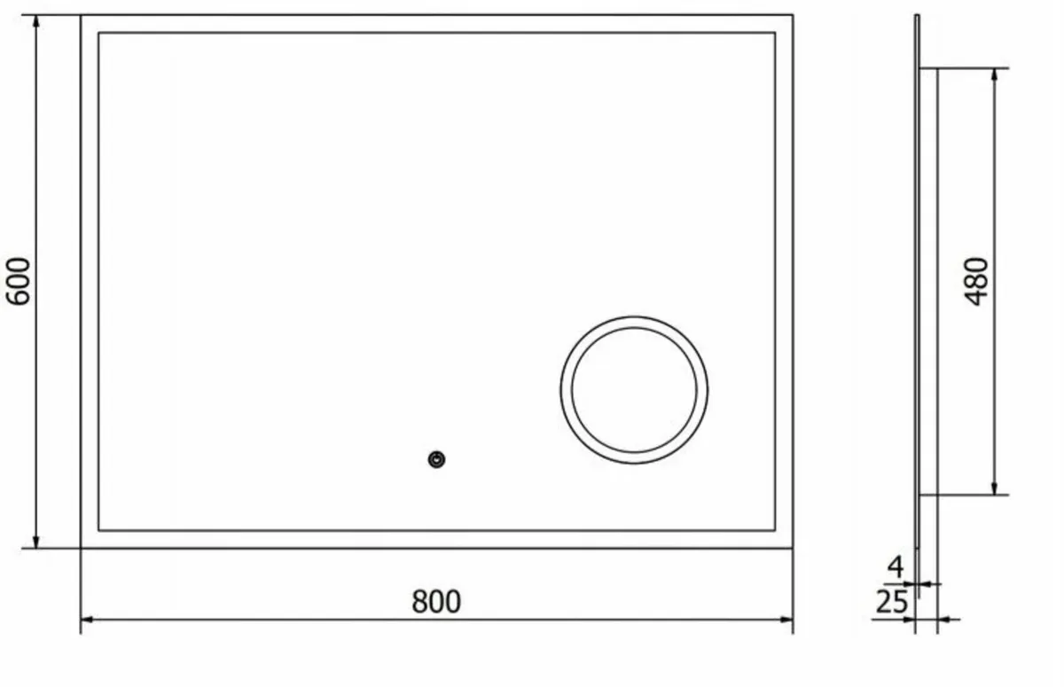 LED Bathroom Mirror 80x60cm Demister Makeup - Image 3
