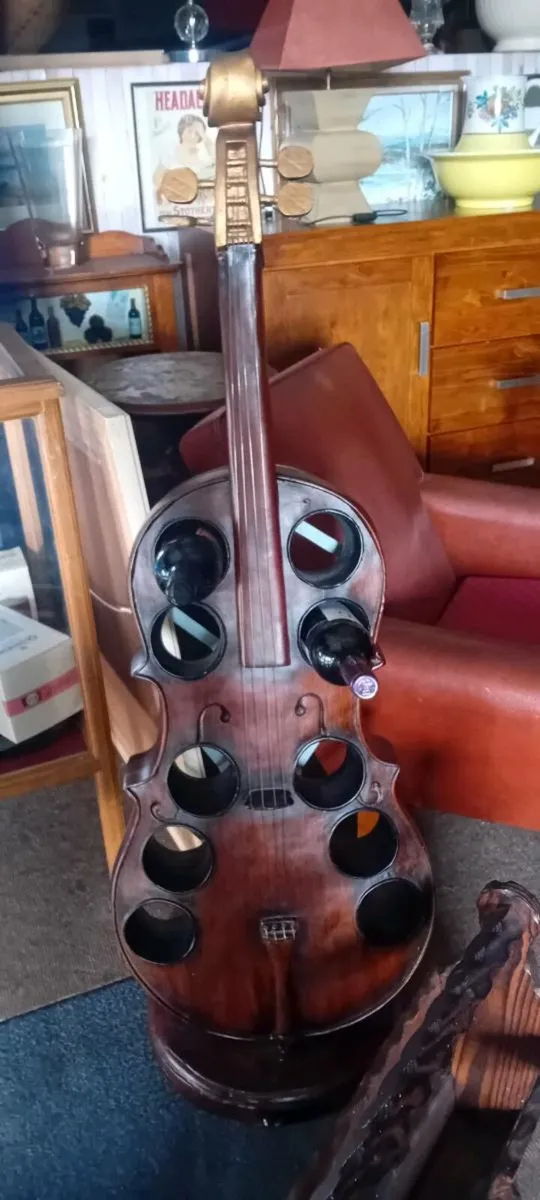 Decorative Cello Shaped Wine Rack - Image 1