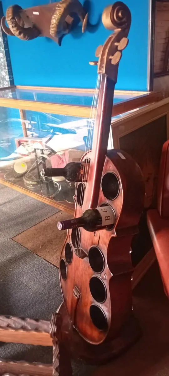 Decorative Cello Shaped Wine Rack - Image 2