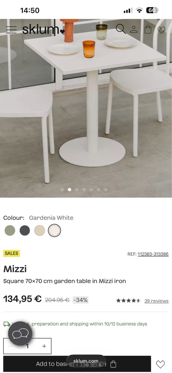 Garden bistro table - Image 1