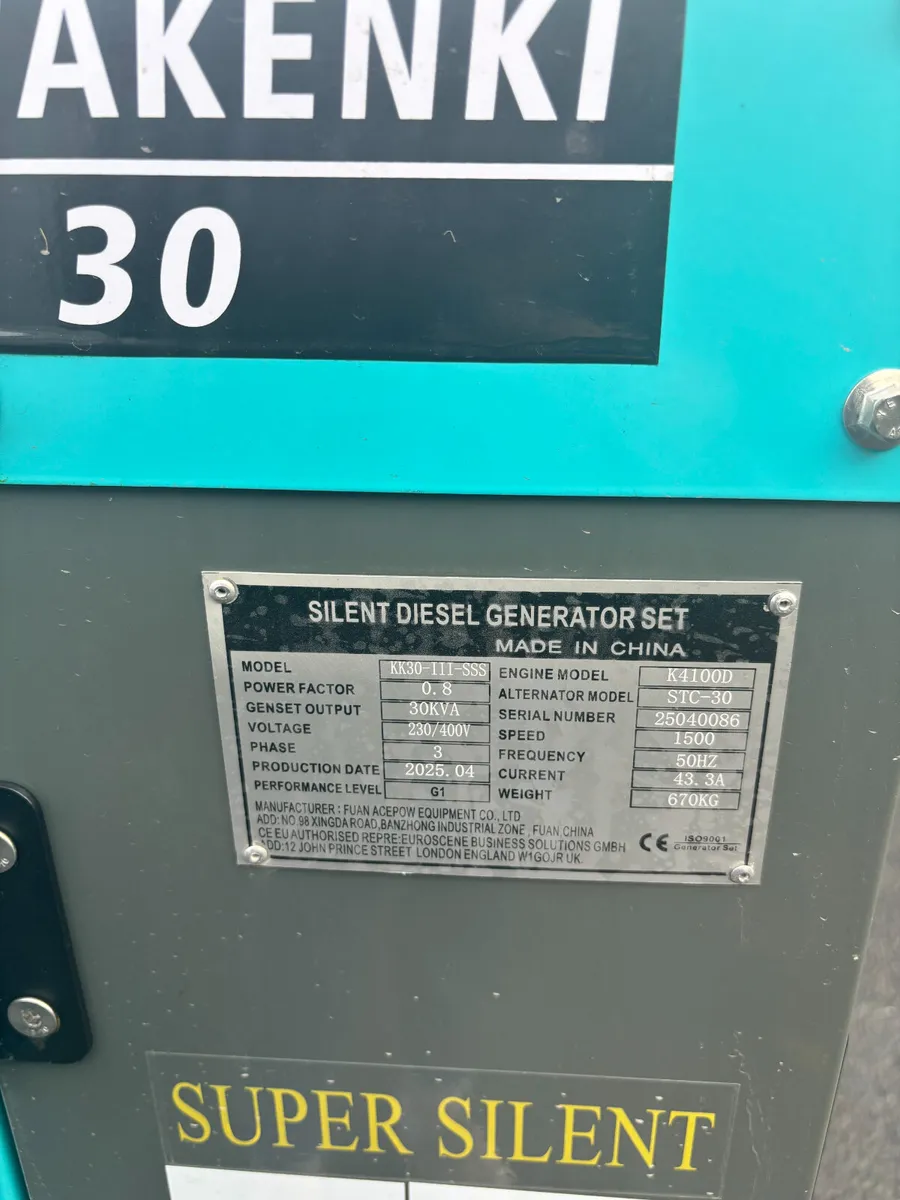 Kawakenki KK30-III-SSS 30Kva Generator - Image 3