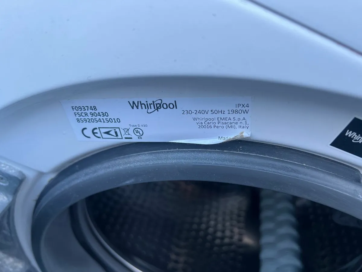 Whirlpool 9kg 1400rpm Freestanding Washing Machine - Image 4
