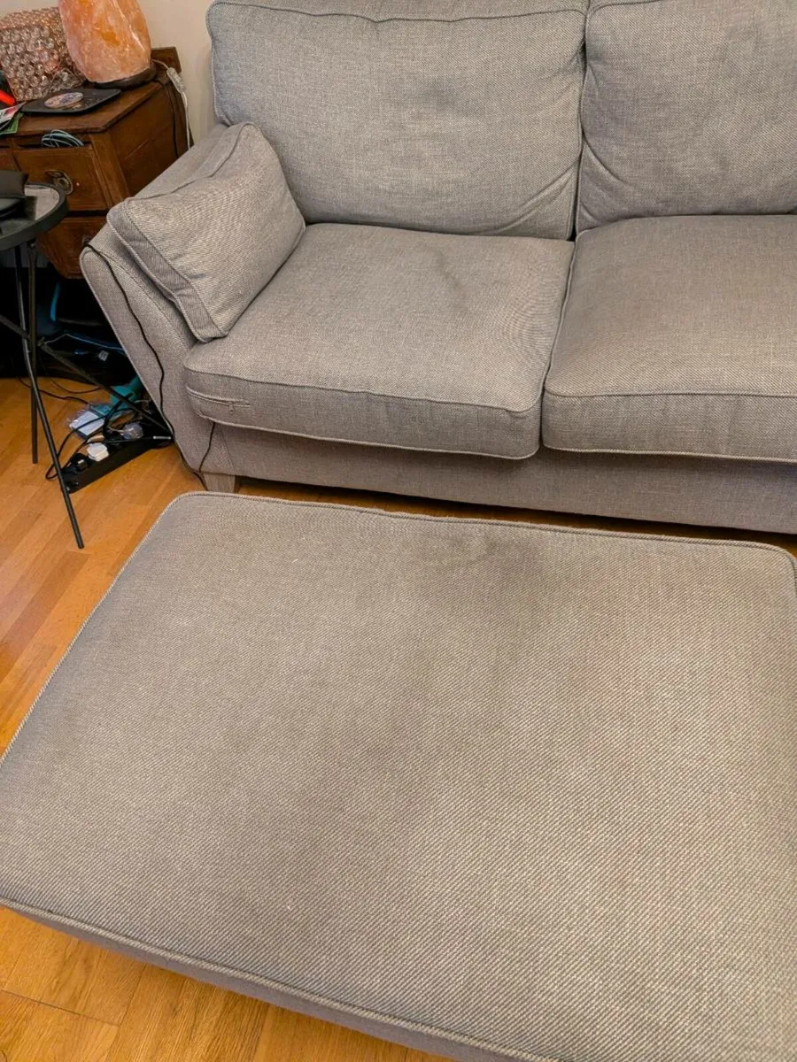 L shaped couch sofa with ottoman footrest - Image 2