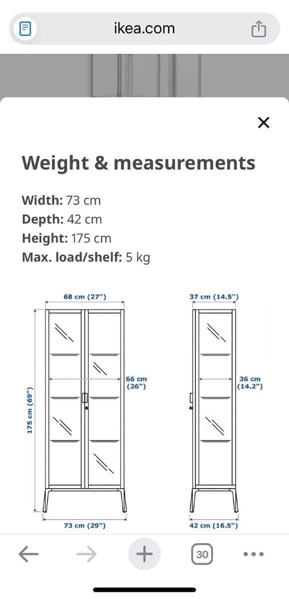 IKEA Glass Cabinet like new - Image 4