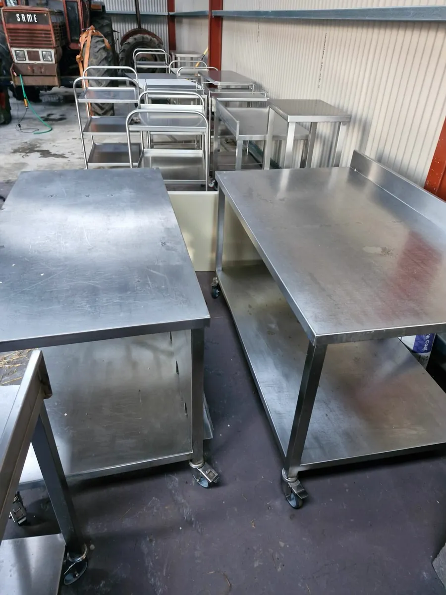 Stainless steel heavy duty mobile tables - Image 1