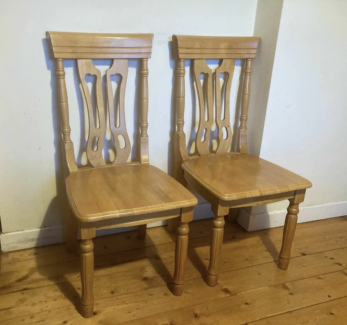 Solid Wood Dining Chairs – Set of 2 - Image 1
