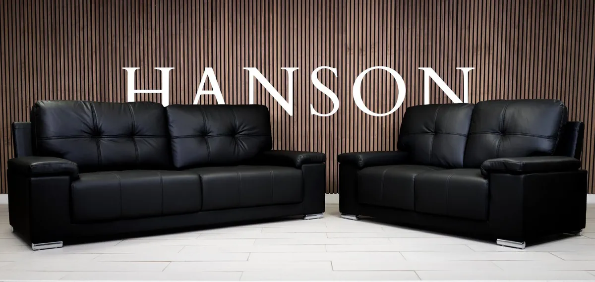Hanson Fullback Leather Sofa Set - Image 4