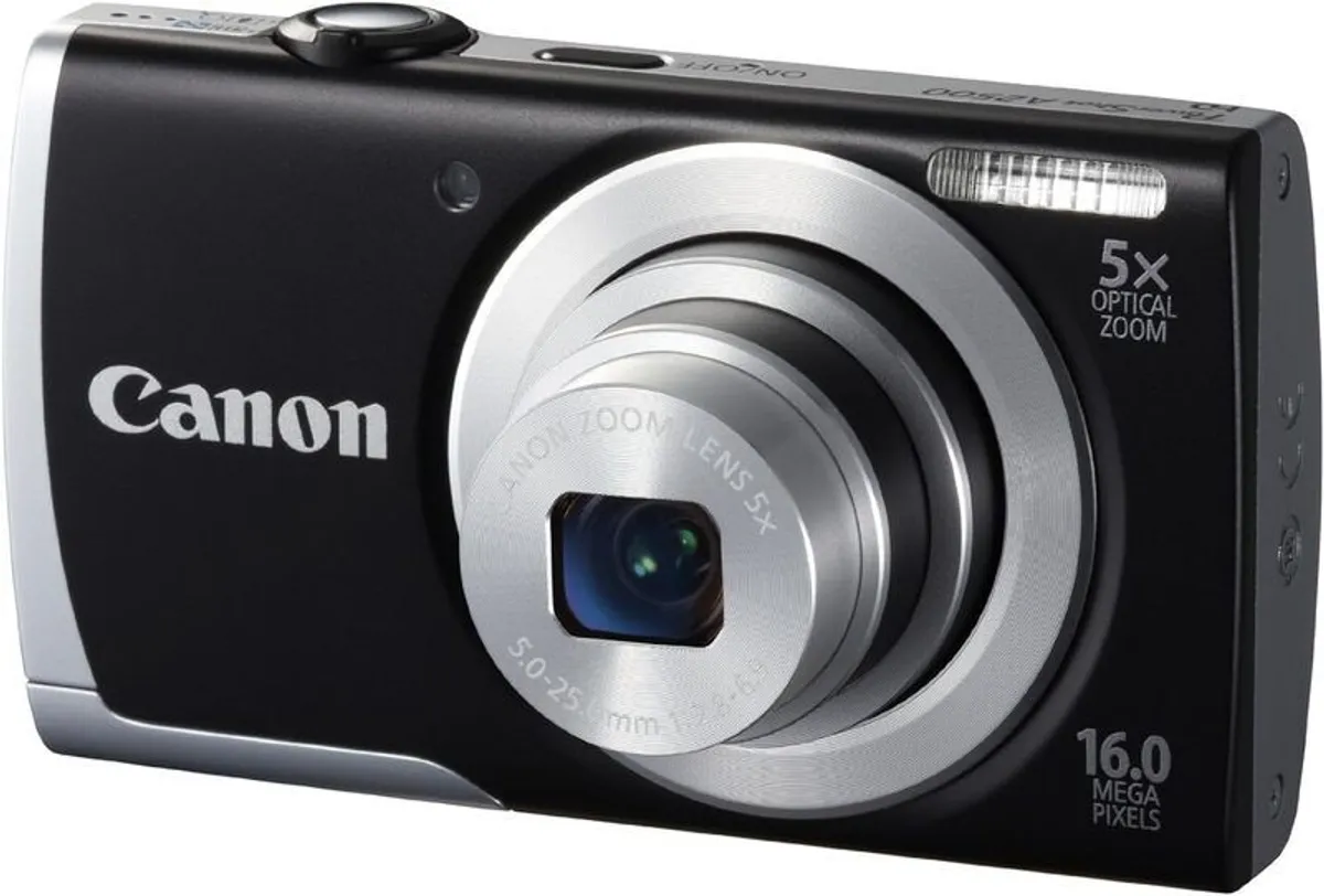 Canon PowerShot A2500 16.0 MP Digital Camera with 5X Optical Zoom and 720p HD Video Recording - Image 1