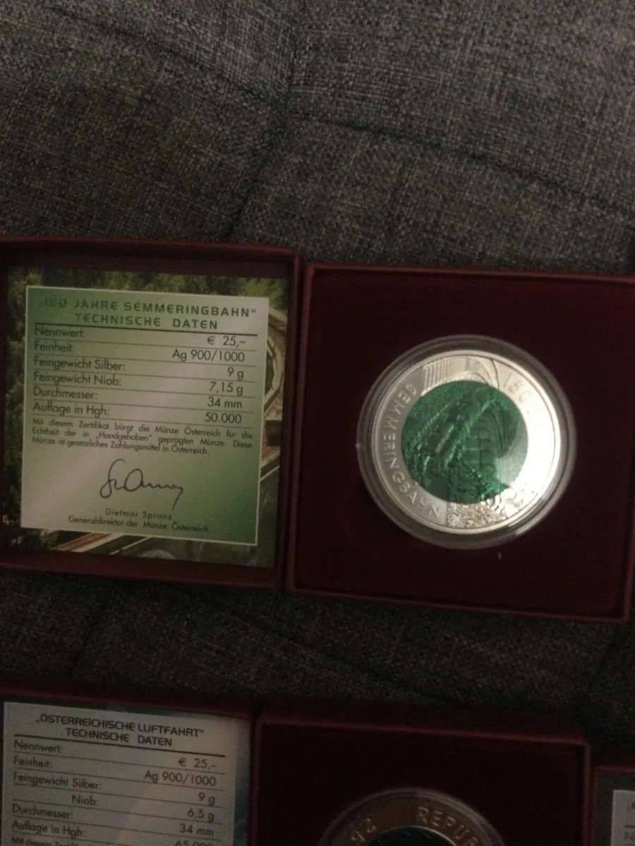 Silver/Niobium €25 coins from Austria - Image 2