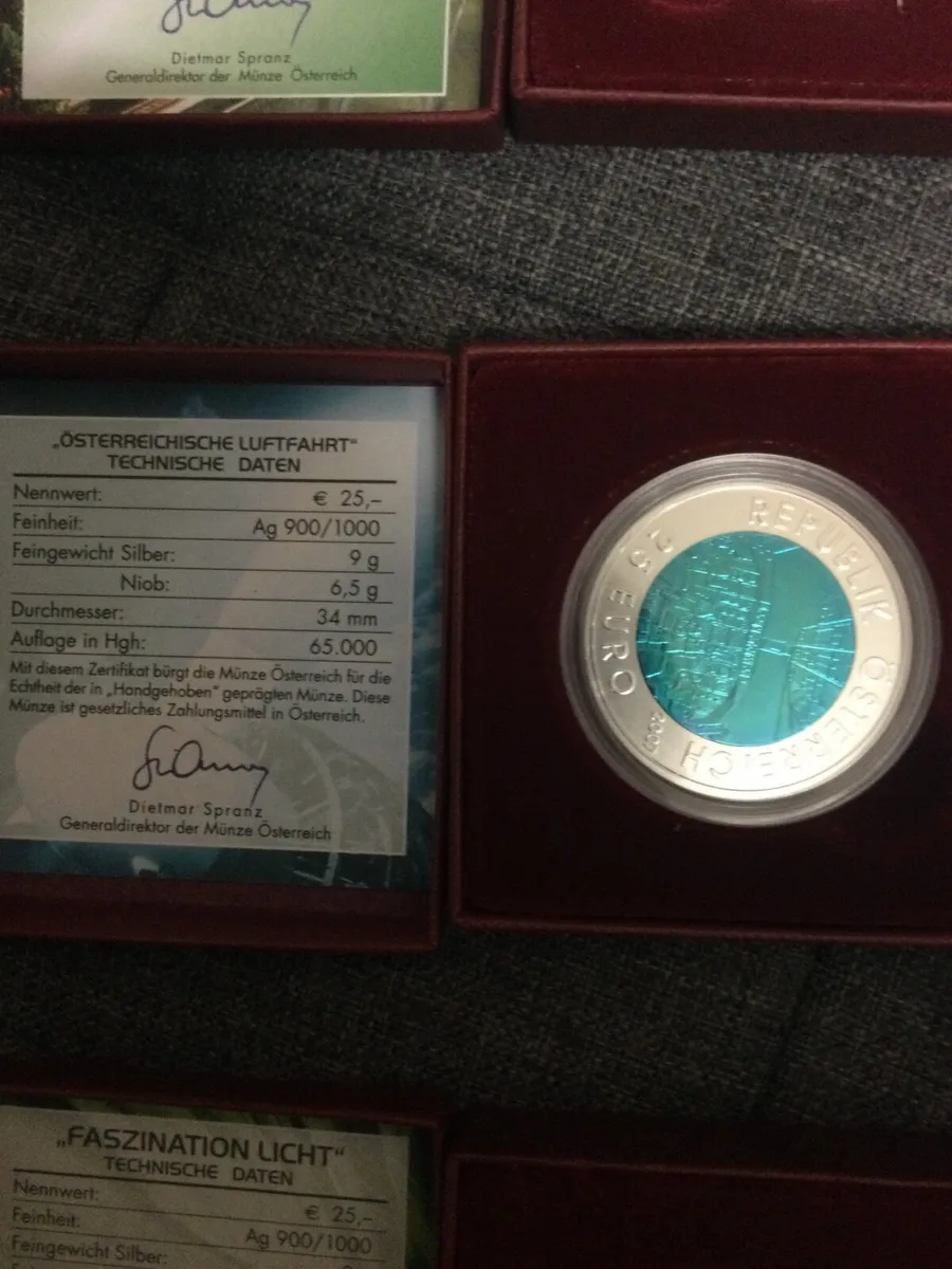 Silver/Niobium €25 coins from Austria - Image 3