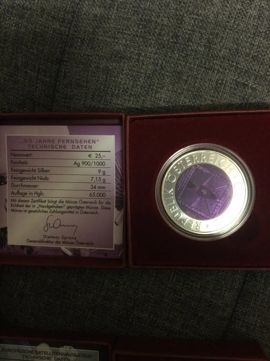 Silver/Niobium €25 coins from Austria - Image 4