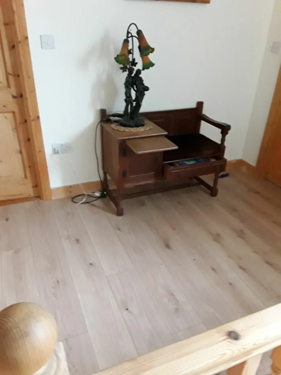 Antique phone table solid oak - Image 2