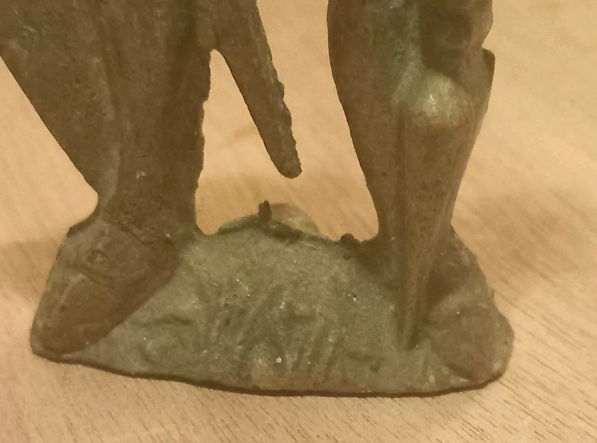 Brass door knocker, old, Medieval Knight, D18 - Image 3