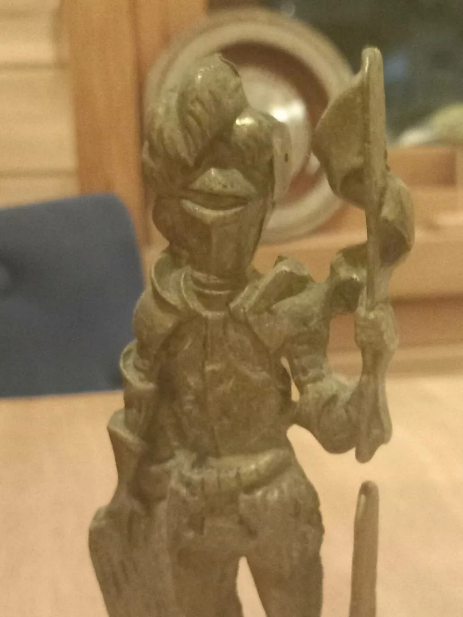 Brass door knocker, old, Medieval Knight, D18 - Image 4