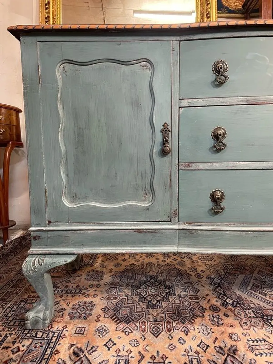 Painted Mahogany Queen Anne Style Vintage Sideboard - Image 2