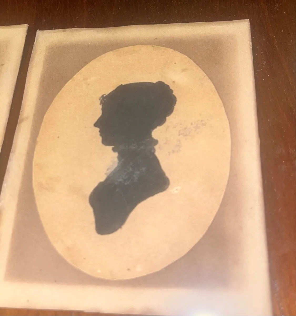 Antique Pair of Silhouette Portraits - Image 2