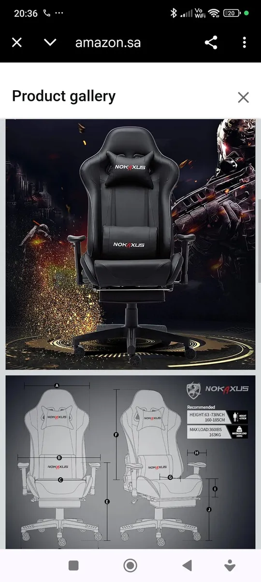 Black Nokaxus gaming chair - Image 4