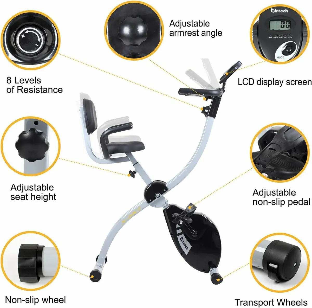Folding Exercise Bike Fitness - Image 2