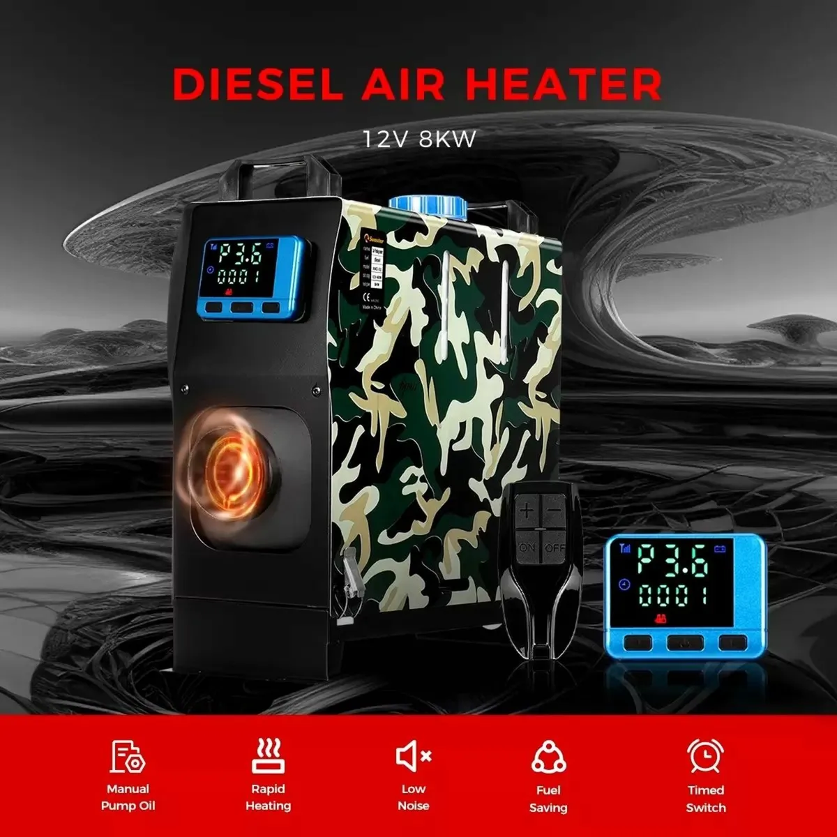 12V 3/8KW Diesel Air Heater Without Adapter - Image 2