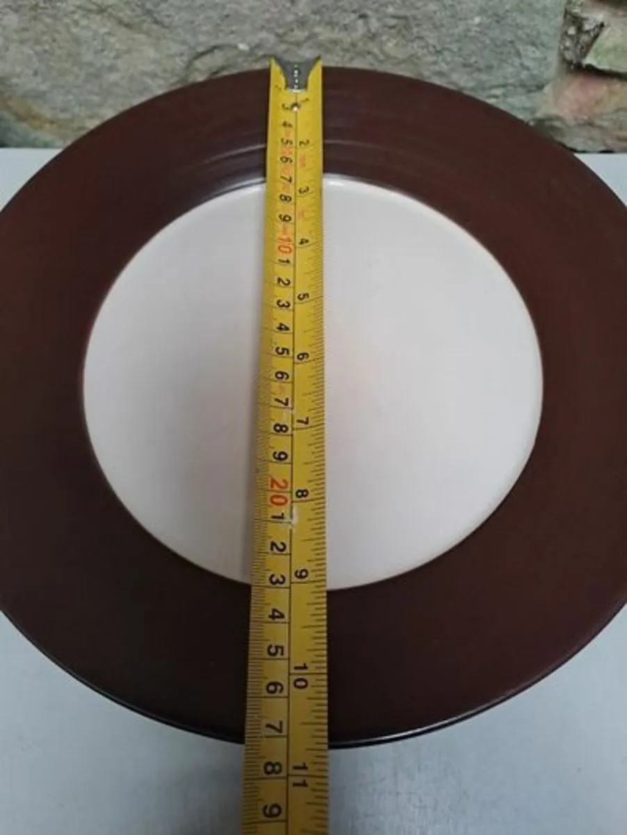 5 Ethos dinner Plates chocolate and cream - Image 3