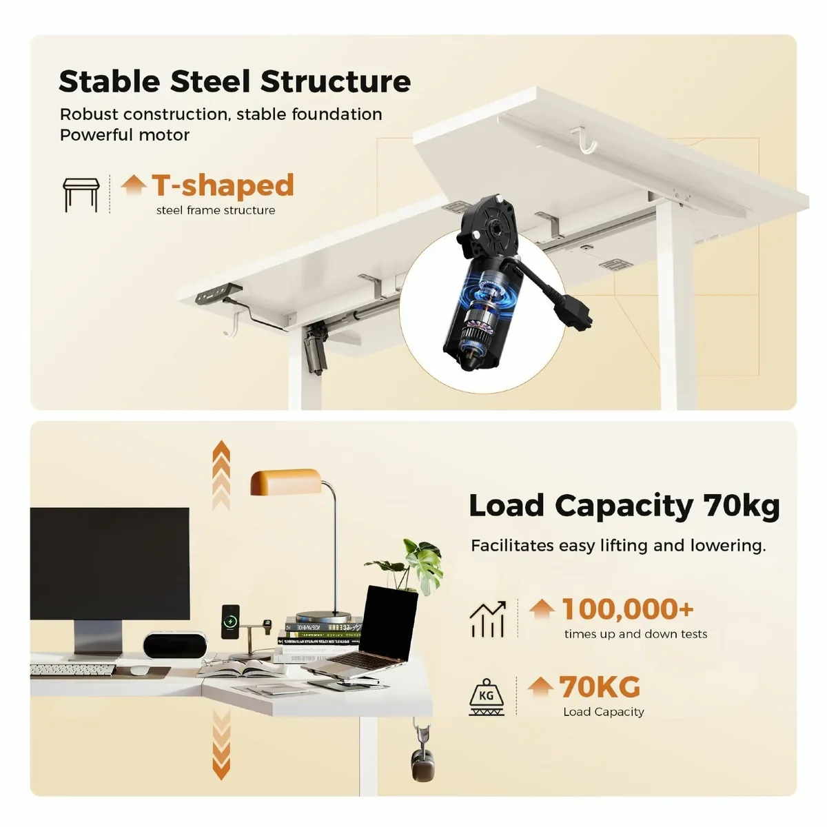 L-Shaped Electric Standing Desk 140cm Height - Image 4
