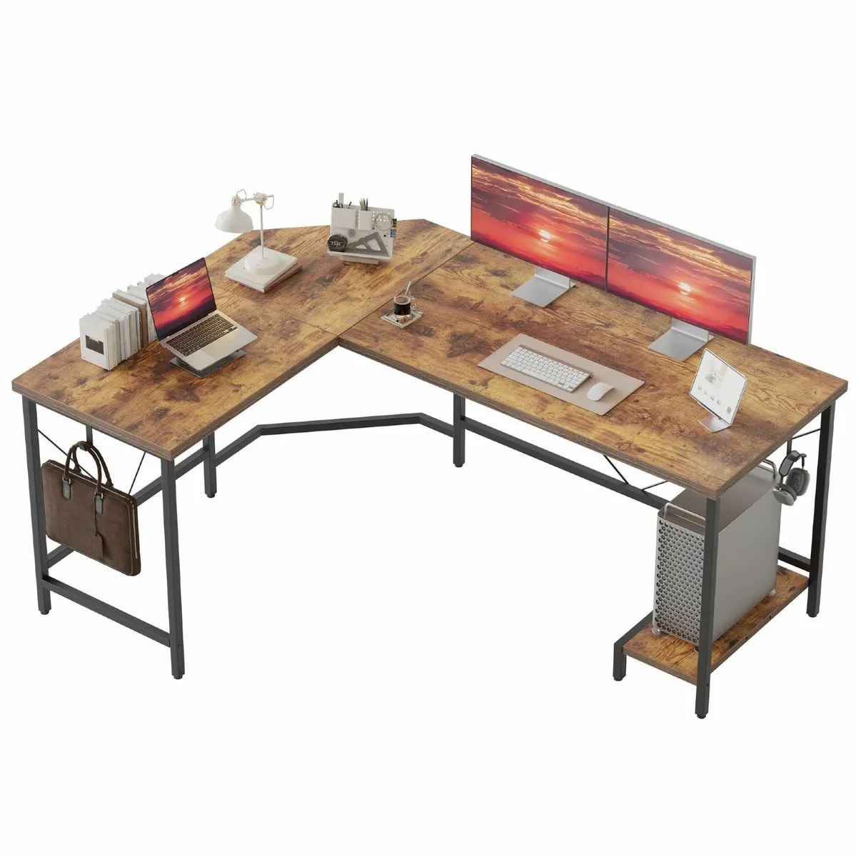 L Shaped Desk 135x110 cm Corner Gaming for Home - Image 1