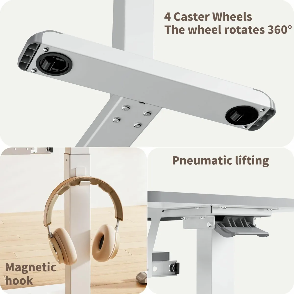 Workstation Table with Wheels Small Office - Image 4