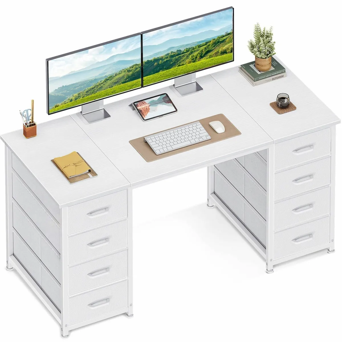 Computer Desk with Drawers 120x48cm Modern Office - Image 1