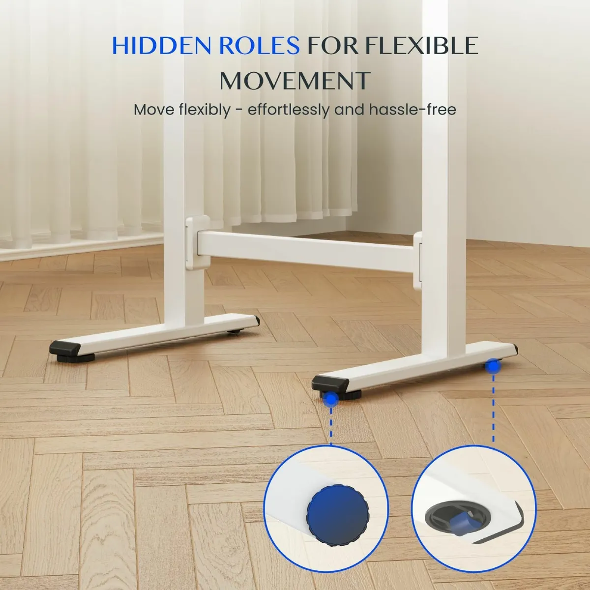 Small Standing Desk 80x50cm with Wheels Pneumatic - Image 4