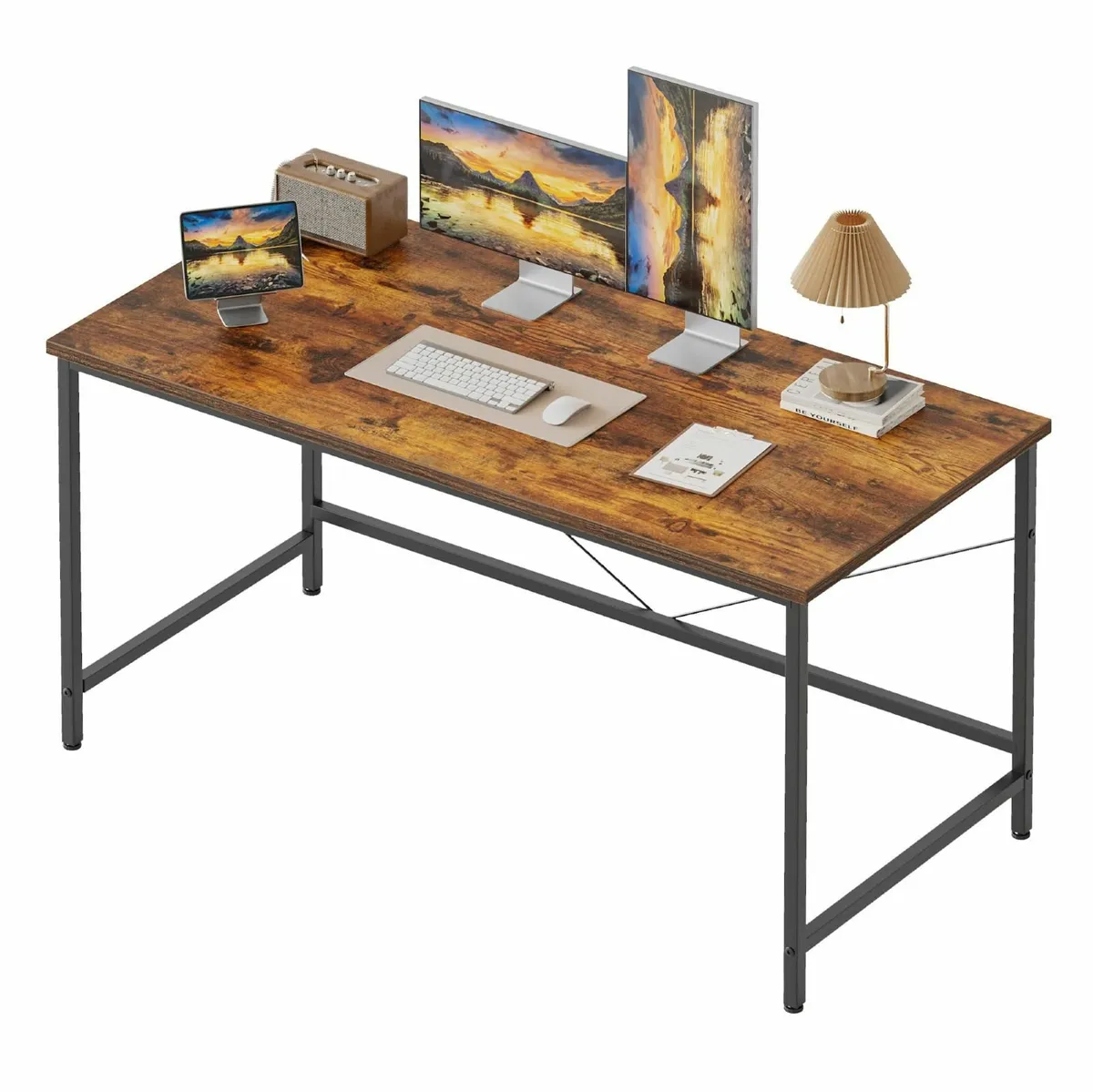 Computer Desk with Storage Shelf on the Right 100 - Image 1