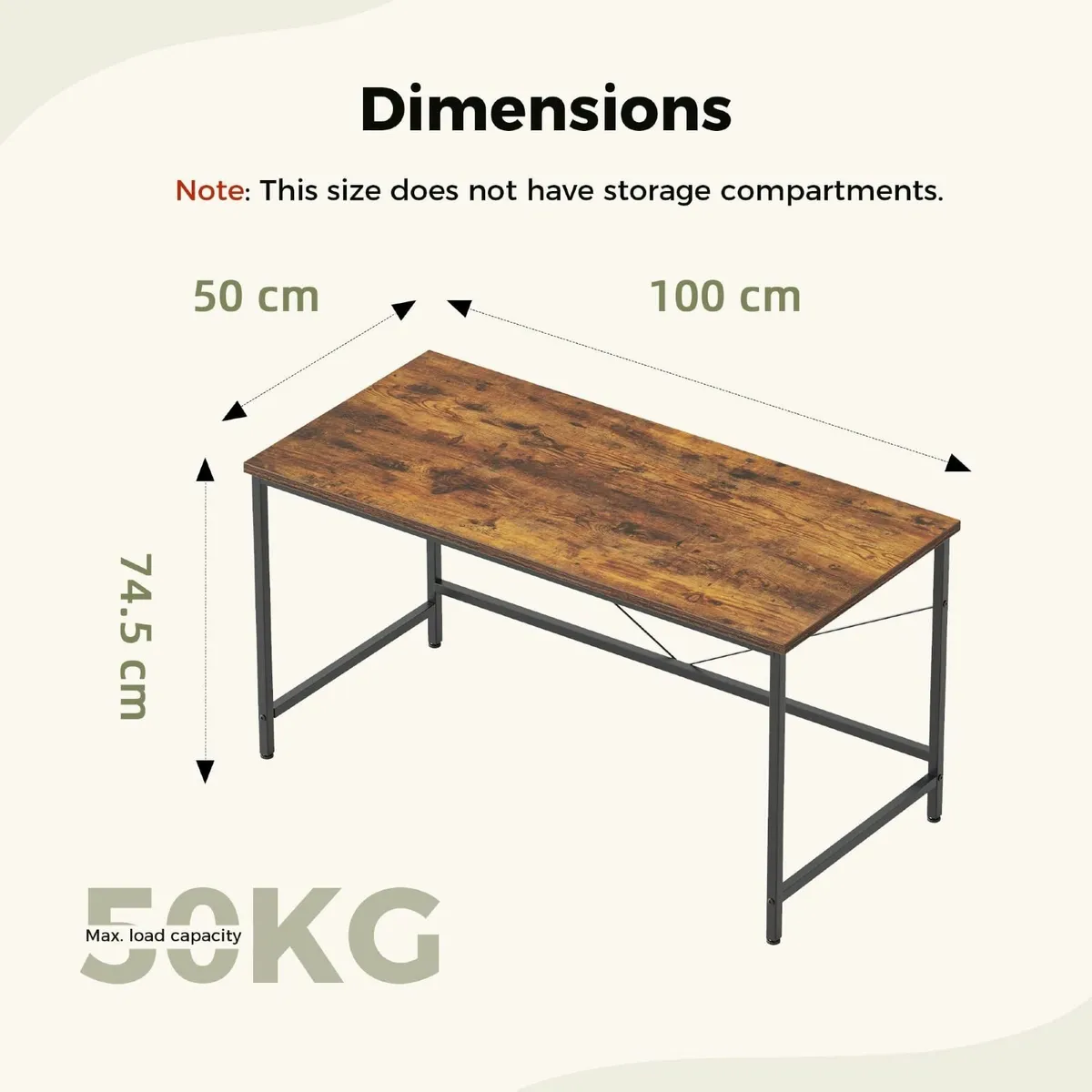 Computer Desk with Storage Shelf on the Right 100 - Image 2