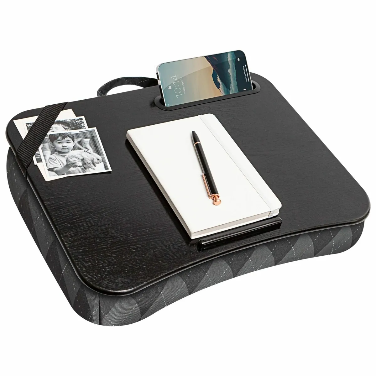 Designer Lap Desk with Phone Holder and Device - Image 1