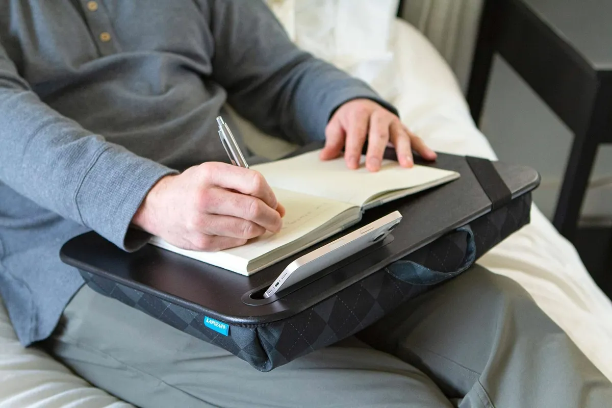 Designer Lap Desk with Phone Holder and Device - Image 2