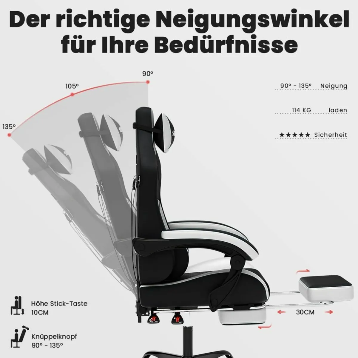 WOTSTA Ergonomic Gaming Chair for Adult Comfortabl - Image 4