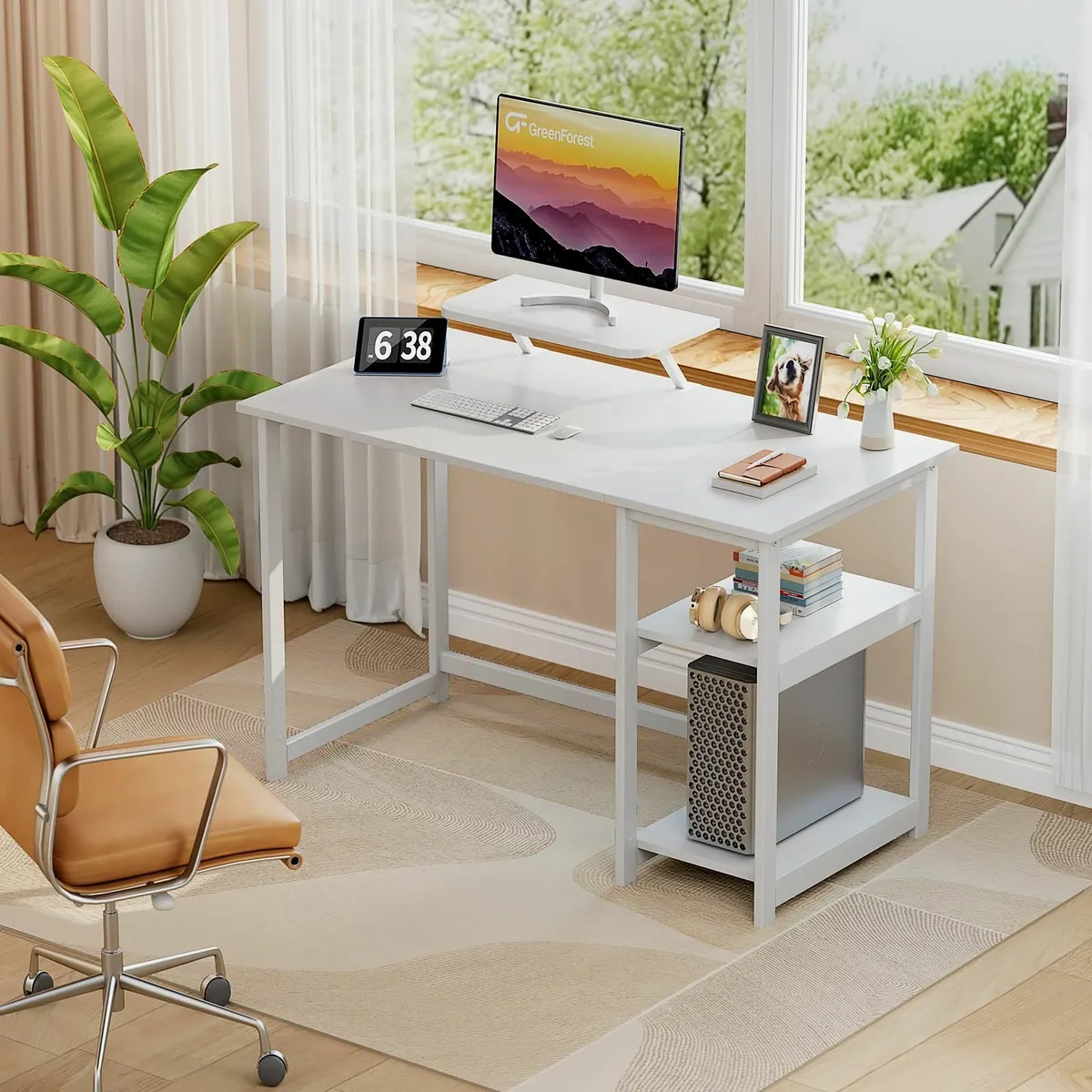 Computer Desk with Monitor Stand 100cm Home - Image 2