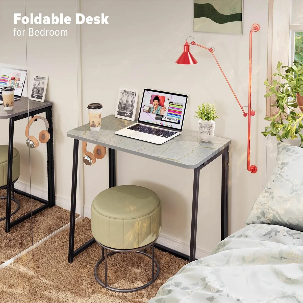 Small Foldable Computer Desk Writing Study Easy - Image 4