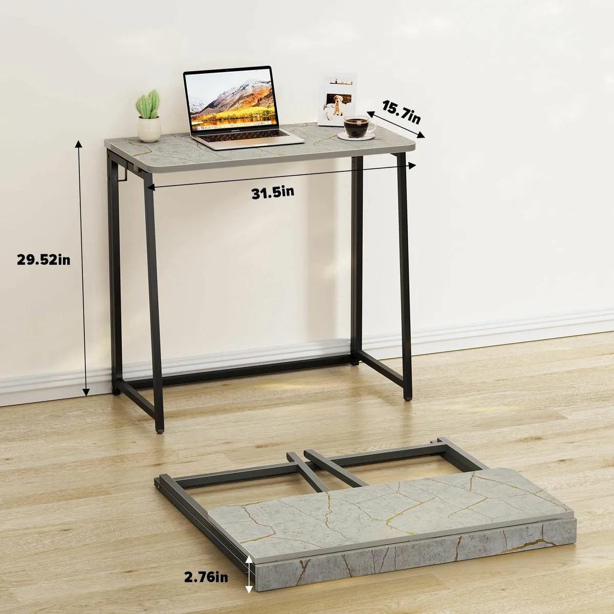 Small Foldable Computer Desk Writing Study Easy - Image 2