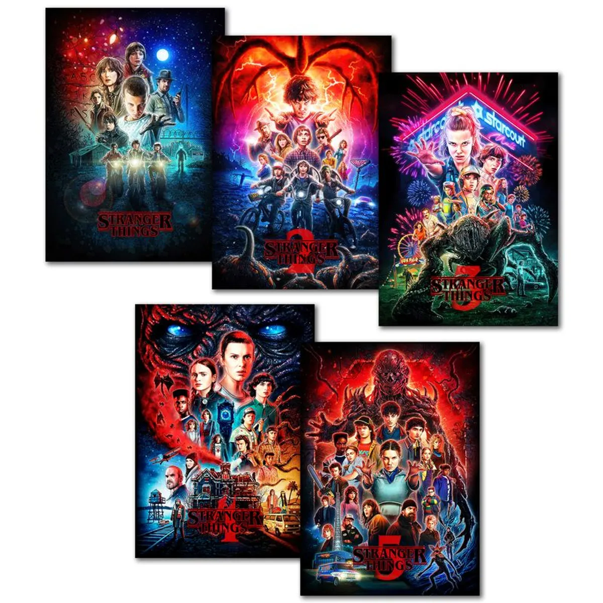 Stranger Things Season 1 - 5 Artwork - 5 x A3 Posters - Image 1