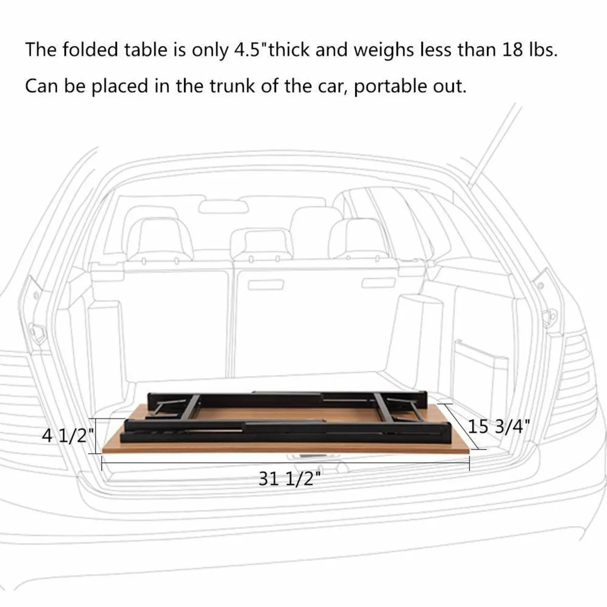 Compact Folding Table 80x40cm Computer Desk - Image 3