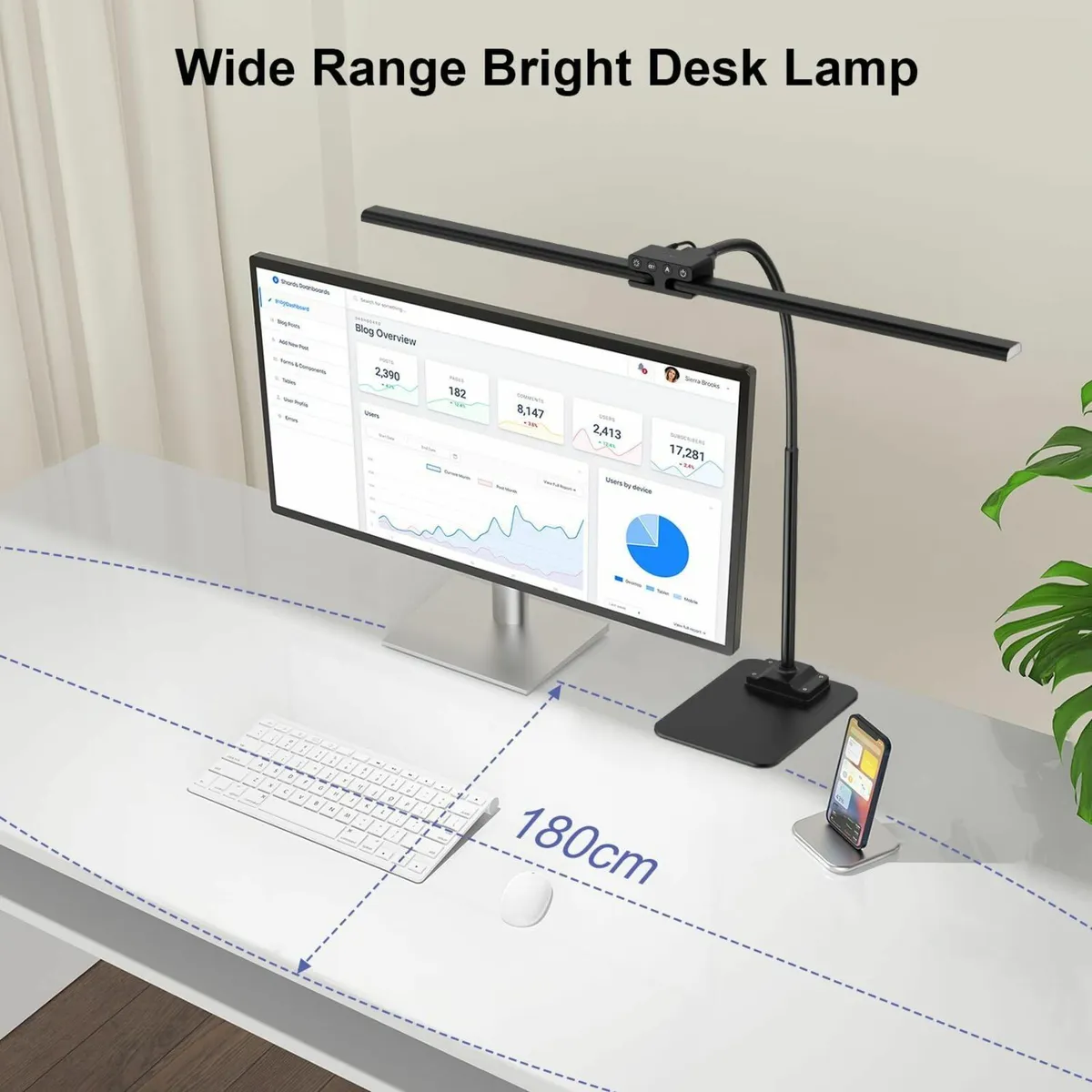 Desk Lamp with Base 24W Led Double Head for Home - Image 2