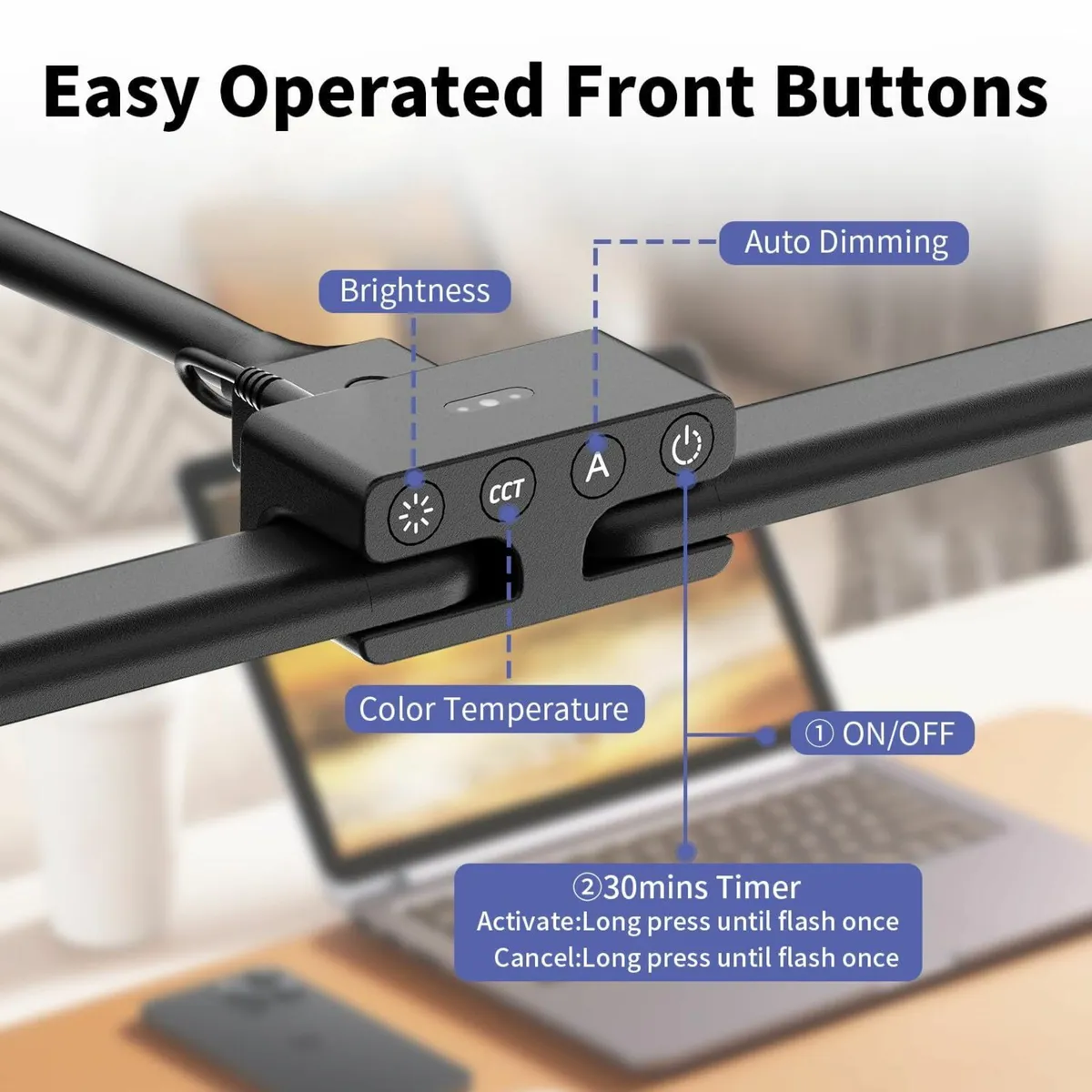 Desk Lamp with Base 24W Led Double Head for Home - Image 3