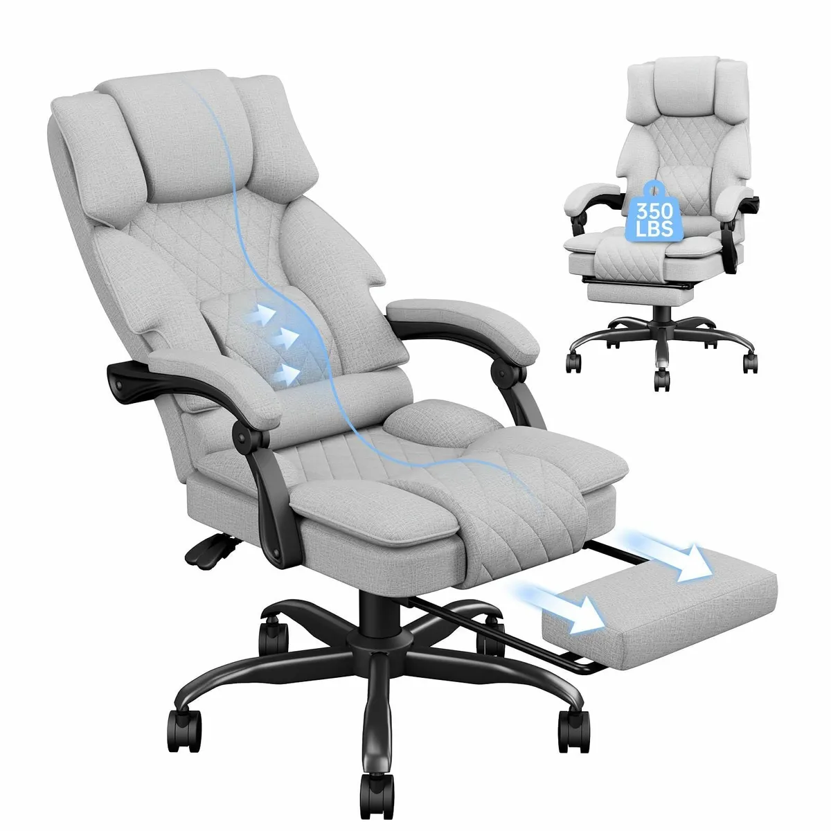 Desk Chair Ergonomic Office for Home Fabric - Image 1