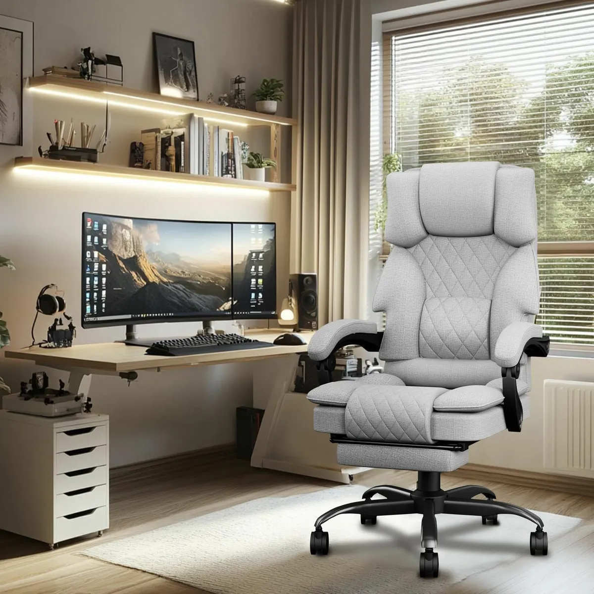 Desk Chair Ergonomic Office for Home Fabric - Image 2