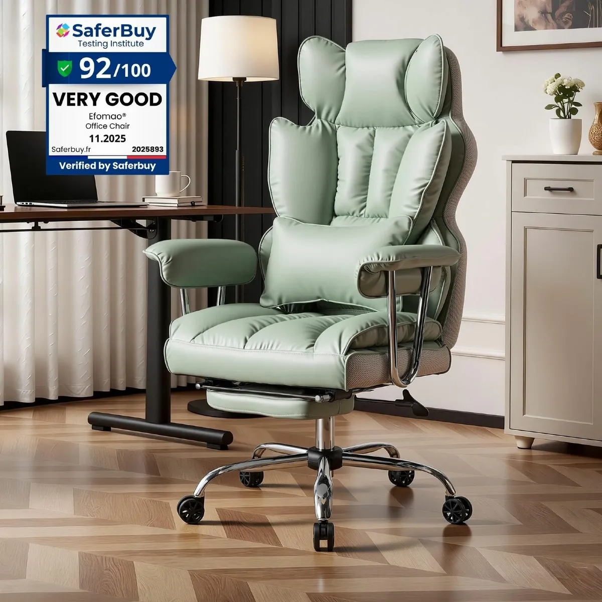 Desk Office Chair Big and Tall PU Leather - Image 1