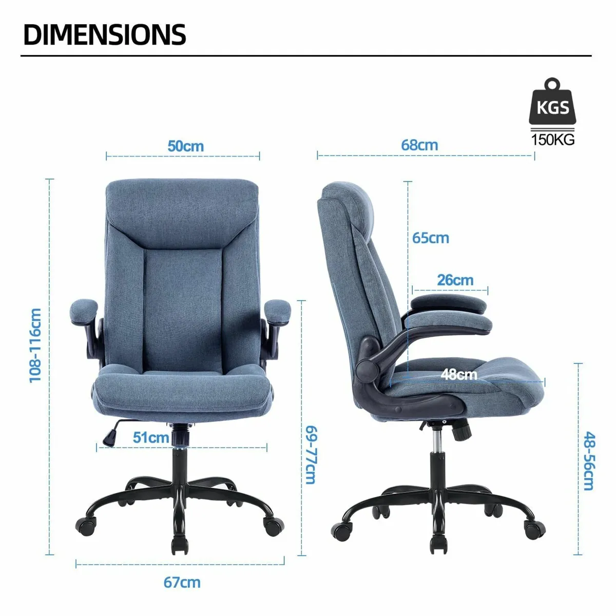 Executive Office Chair Ergonomic Computer Desk - Image 3