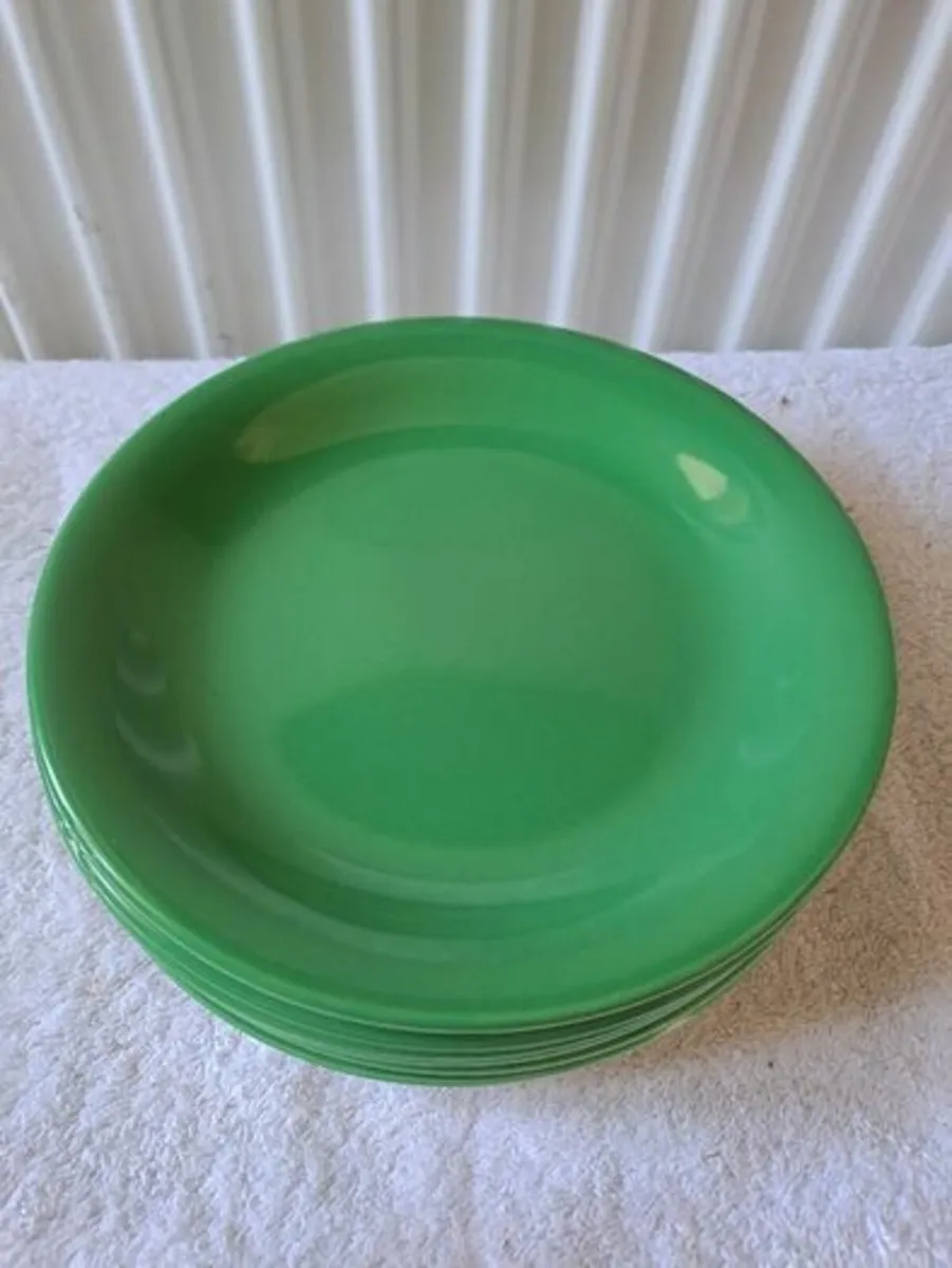 Vintage green John Tams plates - Image 2