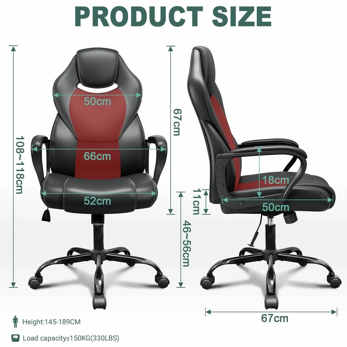 Office Chair Executive High Back Racing Style - Image 3