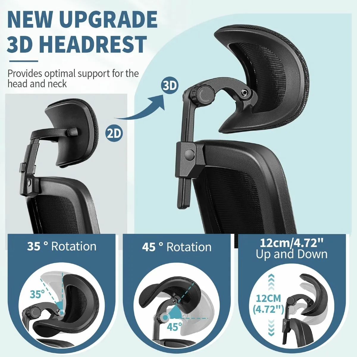 Ergonomic Office Chair Headrest Desk with - Image 4